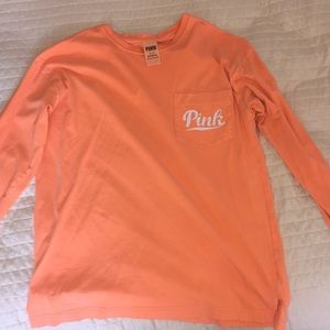 PINK orange long sleeve t-shirt